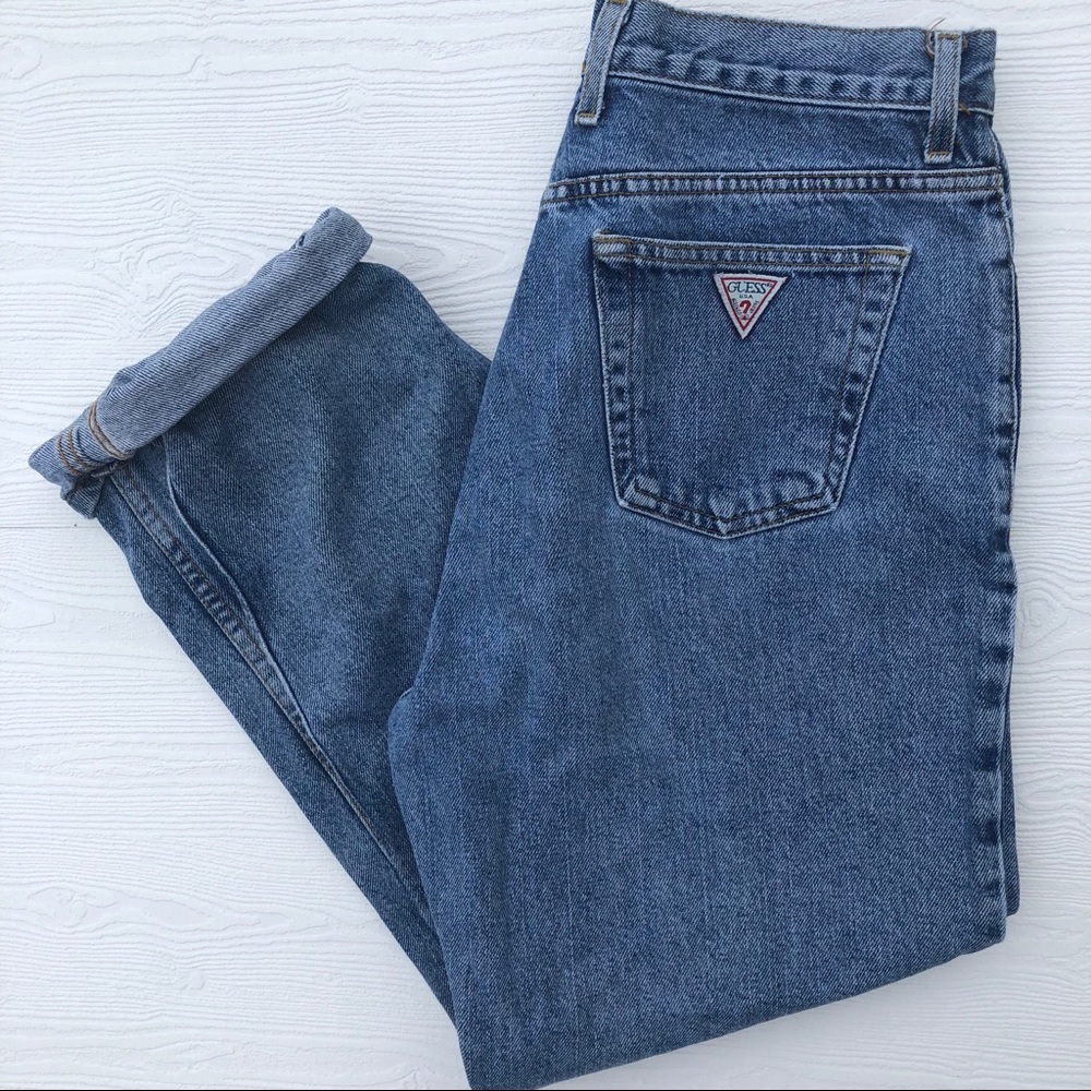 GUESS Hi Waisted Vintage Mom Jean 32 100% Cotton